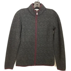 Neve Designs Women Wool Zip Up Cardigan Sweater Sz M Gray Ski Jacket - Picture 1 of 8