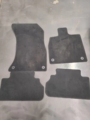 Genuine OEM 2015 16 17 18 Audi 8V A3 S3 Floor Mats Carpet Black White Stitching - Image 1 of 4