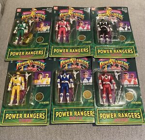Auto Morphin Power Rangers Complete Set Of 6 Figures Bandai 1994 New Sealed