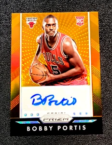 BOBBY PORTIS 2015 PANINI PRIZM AUTO RC 04/65 ORANGE ROOKIE BULLS BUCKS NBA - Picture 1 of 3