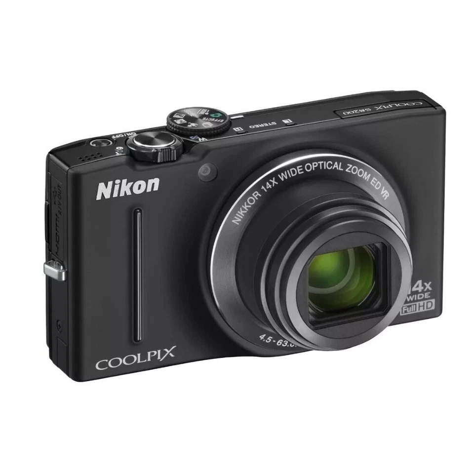 Цифровой фотоаппарат Nikon COOLPIX S8200 16,1 м компактный 14-кратный оптический зум черный английский - Изображение 1 из 4