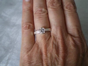 Black Diamond ring, size N/O, 0.07 carats, 3.09 grams of 925 Sterling Silver - Picture 1 of 11
