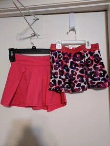 JUSTICE, GIRLS 2 SKORTS, PINK, MULTI COLORS, ELASTIC WAIST, SIZE 7 - Picture 1 of 7