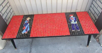 Mesa de centro moderna de mediados de siglo MCM JAPONESA rara de azulejos de mosaico - IMPRESIONANTE Foto 1 de 4