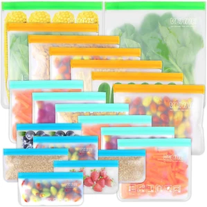 Sacchetti riutilizzabili a prova di perdite per alimenti in dimensioni miste per pranzo e viaggio (confezione da 20) - Foto 1 di 1