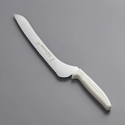 DEXTER-RUSSELL Dexter-Russel Sani-Safe 9" White Handle Scalloped Offset Bread & Sandwich Knife