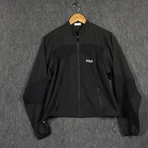 FILA Womens Size 8 Full Zip Softshell Jacket Black Regular Fit Zipped Pockets - Picture 1 of 17