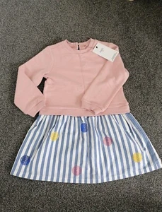 Marks and Spencer Kids Girls Sweatshirt Striped and sequins Dress 3-4 years - Picture 1 of 3