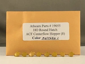 Athearn Parts - 8 Round Hatches for 55' Covered Hopper - # 19055 (Mustard) - Picture 1 of 12
