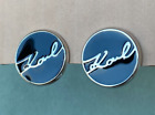 Karl Lagerfeld Rhoidum Plated Script Enamel Large Button Post Earrings