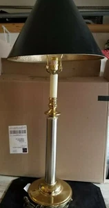 Alsy Brass & Stainless 33" Candlestick Table Lamp w/ Artemis Studio Shade - Picture 1 of 8
