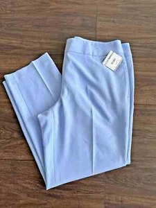 NWT Kasper women's Pants Straight-Leg Trousers California Sky Light blue SZ 16 - Picture 1 of 5