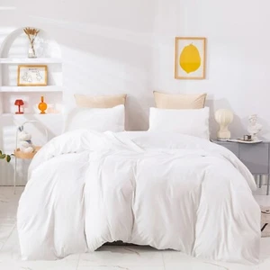White Comforter Sets King Solid White Bedding Comforter Sets King Size Plain - Picture 1 of 6