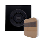 Modern Living Square Perspex Wireless Doorbell In Black And Black   Black Centre