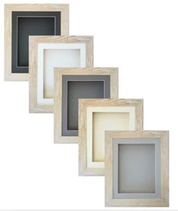 3D Box Cream Driftwood Picture Photo Baby Cast Medal Memrabilia Lego Disc Frame - Picture 1 of 20