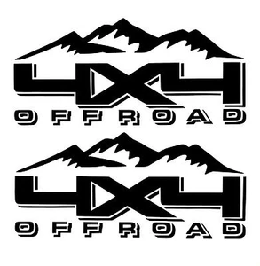 2 BLACK 4X4 OFF ROAD DECALS STICKER 4WD TRUCK Fits FORD CHEVY DODGE TOYOTA GMC - Imagen 1 de 6