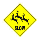 Slow Deer Crossing Symbol Animal Xing Road Novelty Aluminum Metal Sign 12x12
