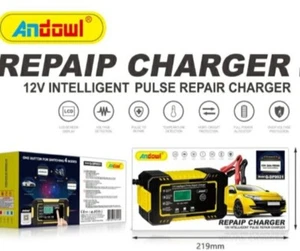 Caricabatteria Auto 12V 2AH-100AH automatico ripara impulsi furgone moto - Zdjęcie 1 z 10