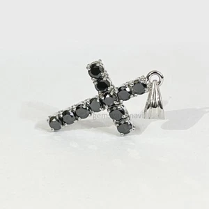 5 Ct Black Diamond Cross Pendant Quality AAA Certified ! Christmas Gift - Picture 1 of 5