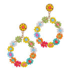  Flower Bead Earrings Glass Beads Earings for Women Dangle Women?s