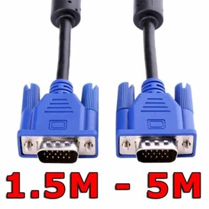 VGA 15pin Male to SVGA Male Cable PC Monitor Extension HDTV Coomputer LCD Screen - Picture 1 of 19