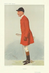 VANITY FAIR SPY CARTOON Mr Evan Hanbury 'Cottesmore' Fox hunter 1906 old print - Picture 1 of 2