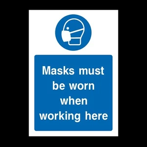 Masks Must be Worn Plastic Sign OR Sticker - A6 A5 A4 (MPPE32) - Picture 1 of 1