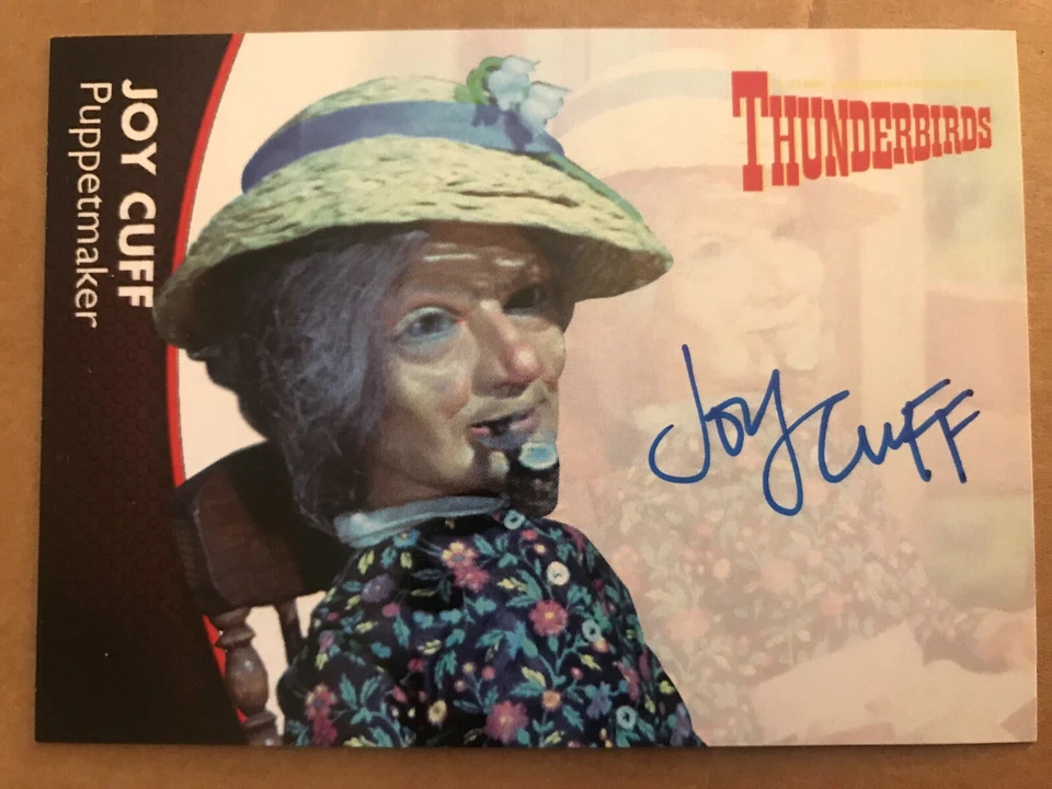 THUNDERBIRDS SERIES 2: AUTOGRAPH CARD: JOY CUFF - PUPPETMAKER JC2 - BLUE INK - Image 1 of 1