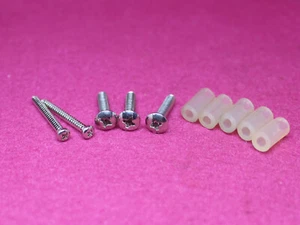Tele Neck and Bridge Pickup Mounting Screws w Rubber Springs Telecaster Nickel - Picture 1 of 4