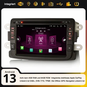 Android 13 Autoradio Navi DAB+ CD Dacia Sandero Logan Dokker Duster Lodgy Captur - Bild 1 von 24