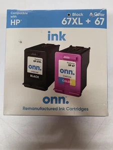 Onn. Black 67XL + Color 67 Ink Cartridges, Expires 08/2025 - Picture 1 of 3