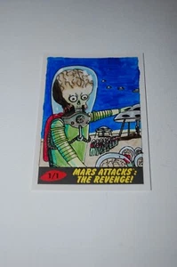 Martian Artist Proof Sketch Card-Topps Mars Attacks Revenge-Matt Steffens 1/1 - Picture 1 of 2
