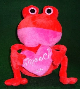 Plüsch fetter roter Frosch mit rosa Smooch Herz Polyfaser Kunststoff Pellets Alter 4+    - Bild 1 von 7