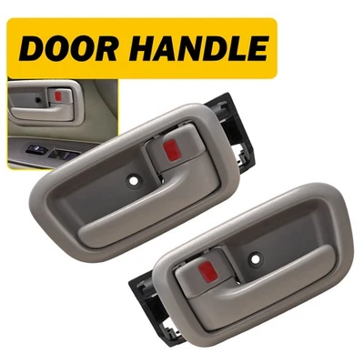 2x Inside Beige Door Handle & Trims For 2000-2006 Toyota Tundra Front Left+Right Foto 1 de 4