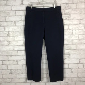 J.CREW DEF Kate Blue Bi-Stretch Ivory Cotton Blend Straight-Leg Pant sz 12 BF401 - Picture 1 of 7
