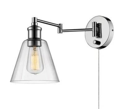 Globe Electric LeClair 1-Light Chrome Swing Arm Wall Sconce 65704 -Damaged Box - Image 1 of 4