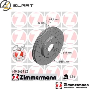 2x BRAKE DISC 400.3651.52 FOR MERCEDES-BENZ E-CLASS/T-Model M 112.917 2.6L 6cyl - Picture 1 of 6
