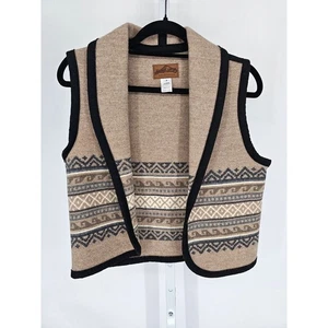 Vintage Pendleton Womens Sz S Wool Blend Western Navajo Vest Beige - Picture 1 of 4