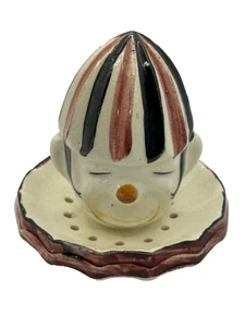Alesatore spremiagrumi testa di pagliaccio art deco vintage anni 20 30 cucina ceramica - Foto 1 di 8