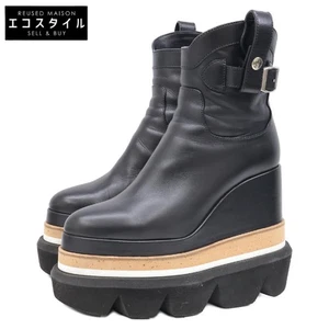 Top Zustand Sacai 21-05618 Rindsleder Plateau Keilabsatz Stiefel Gr. 36 schwarz - Bild 1 von 10