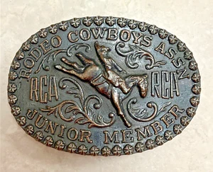 Vintage Rodeo Cowboys Association Junior Member RCA Belt Buckle Rare 1958 - Picture 1 of 16