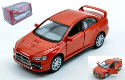 MODELLINO AUTO STATICO KINSMART MITSUBISHI LANCER EVO X 2008 ROSSO 1:36 CM 12 - Immagine 1 di 4