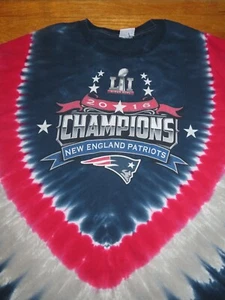 Majestic 2016 NEW ENGLAND PATRIOTS Super Bowl LI Champions (6XL) Tie-Dye T-Shirt - Picture 1 of 4