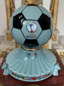 2002 FIFA World Cup Ceramic Soccer Ball Figurine Luxury Wooden Case safe deliver - Picture 1 of 8
