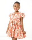 Tanya Taylor Girls' Dress Mini Marisol Dress in Guava Multi EUC XXS (2-3y/o)