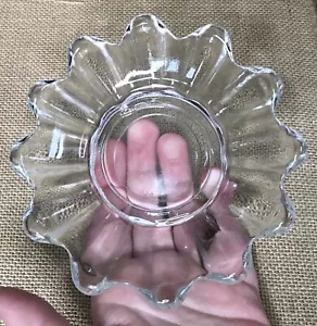 Candela vintage Indiana vetro trasparente leggera celeste portacandele nucleo fatato - Foto 1 di 3