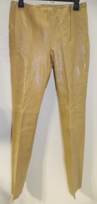 Pantalones C22 Vintage Elements by Vakko Mujer 6 Beige Cuero Fino India Hip Hugger Foto 1 de 4