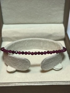 3mm Faceted Natural Red Ruby Tennis Bracelet - Picture 1 of 12