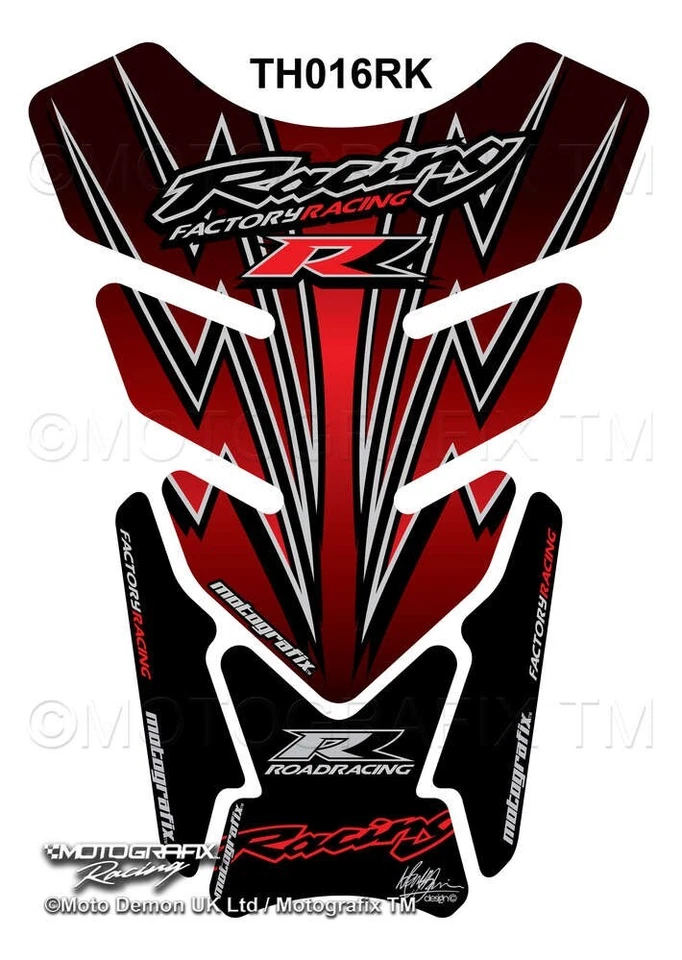 Protector de almohadilla para tanque de motocicleta Honda CBR 600 900 1000RR negro/rojo Motografix 3D Foto 1 de 1