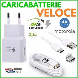 CARICABATTERIA CARICATORE Per MOTOROLA MOTO G85 + CAVO CAVETTO RICARICA TYPE C - Zdjęcie 1 z 15